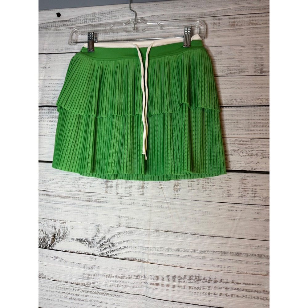 OFFLINE by Aerie Pleated Tennis Skort Green Tiered Athletic Mini Skirt Womens XS